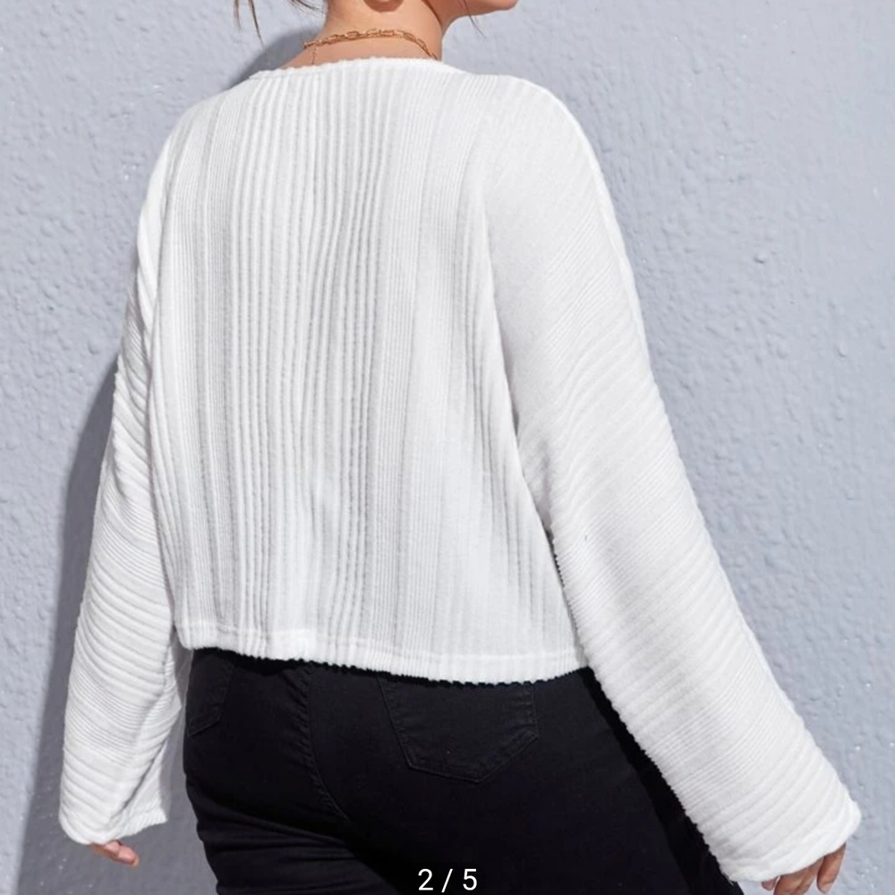 Chiquease Plus Dolman Sleeve Drawstring Ruched Front Tee - Picture 2 of 8